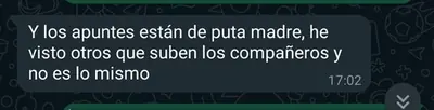 Mensaje recibido sobre la utilidad del temario TAI